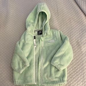 The North Face mint green like new fleece jacket